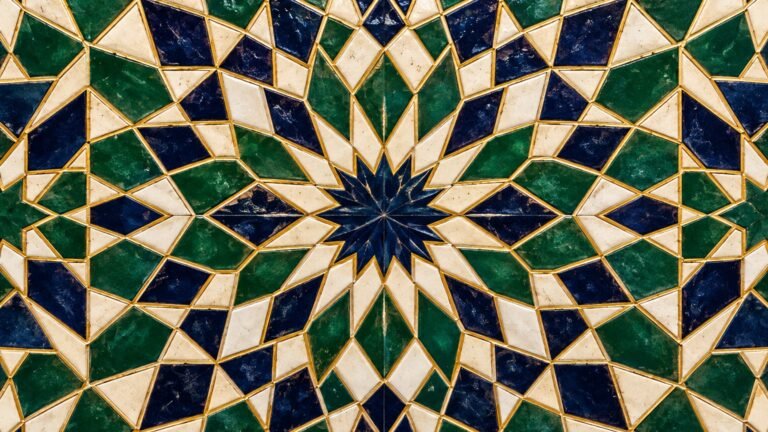 Emerald zellige tilework, Islamic desktop wallpaper