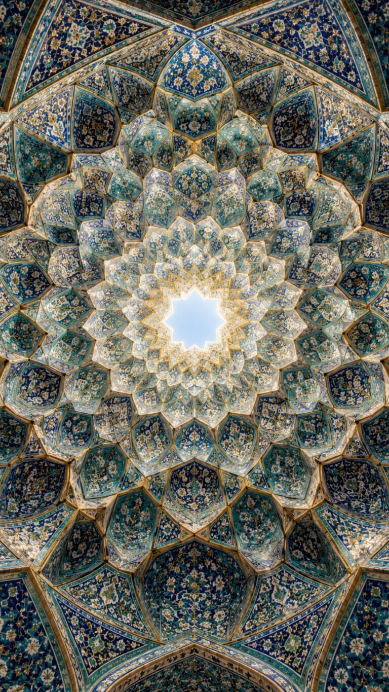 Persian muqarnas dome, Islamic phone wallpaper
