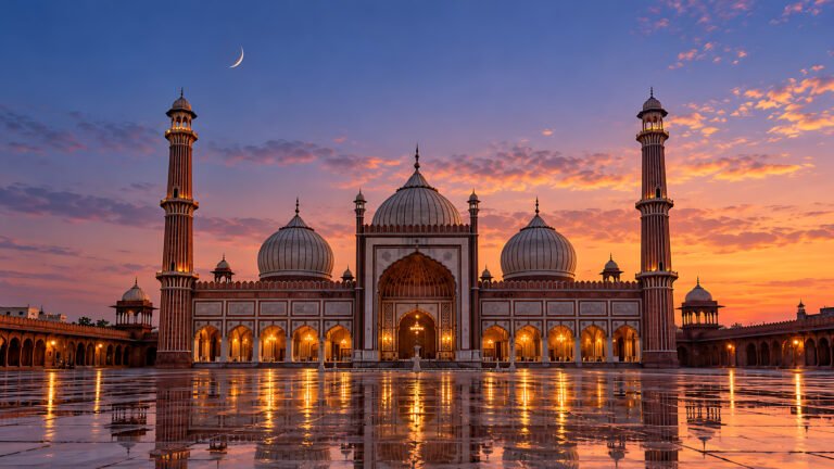 Jama Masjid, Delhi at dawn, Islamic desktop wallpaper