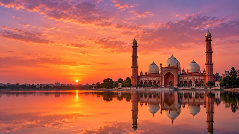 Taj-ul-Masajid, Bhopal at sunset, Islamic desktop wallpaper
