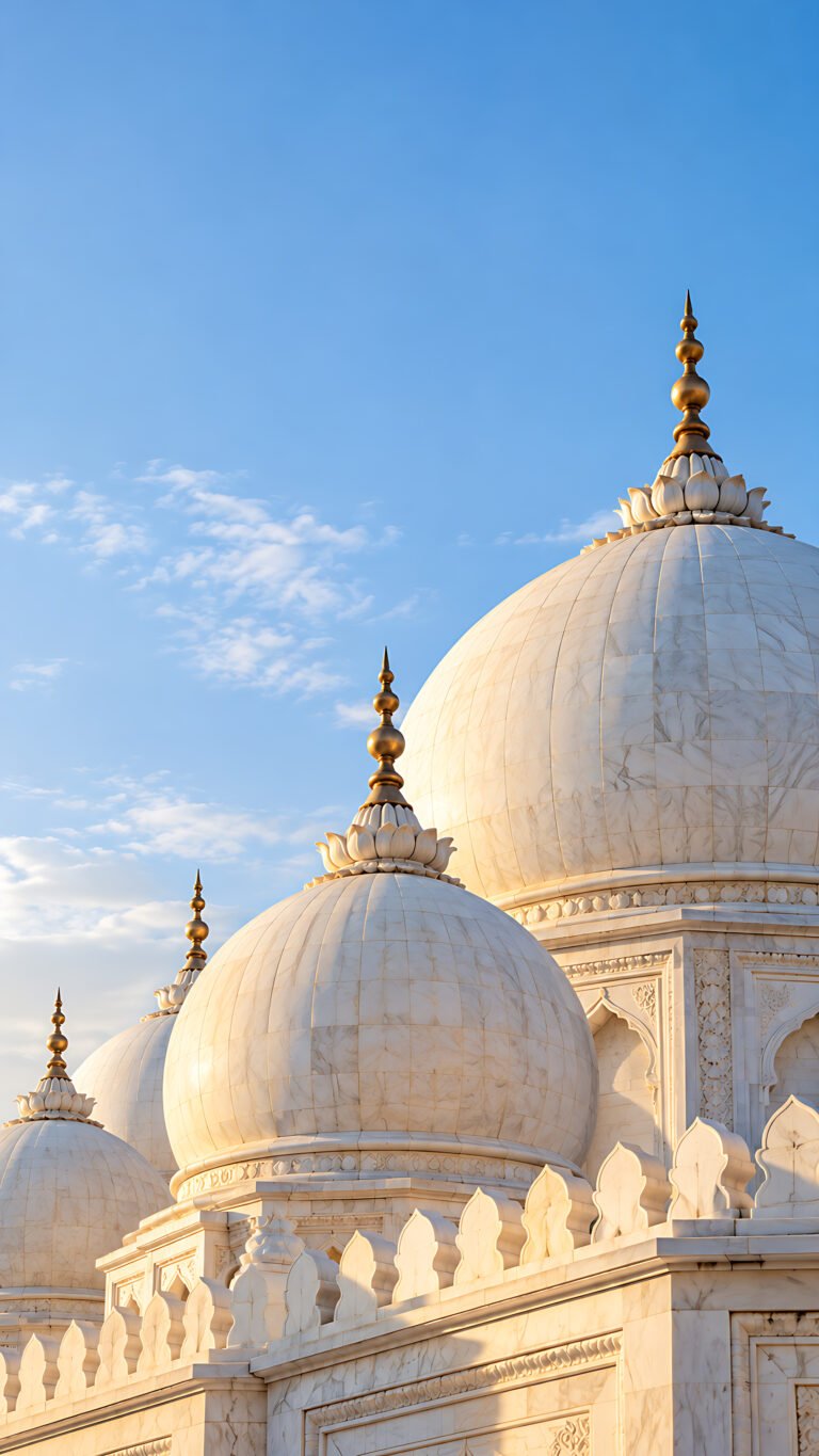 Mughal domes from the rooftop, Islamic phone wallpaper