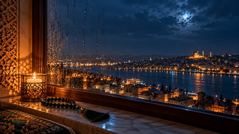 Tahajjud by the rain, Islamic desktop wallpaper