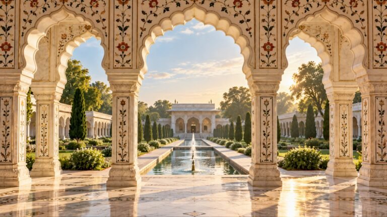 Cusped marble arches, Islamic desktop wallpaper