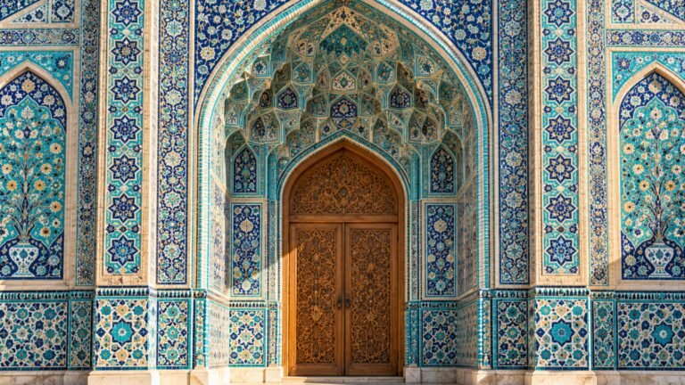 Mosaic arch doorway, Islamic desktop wallpaper