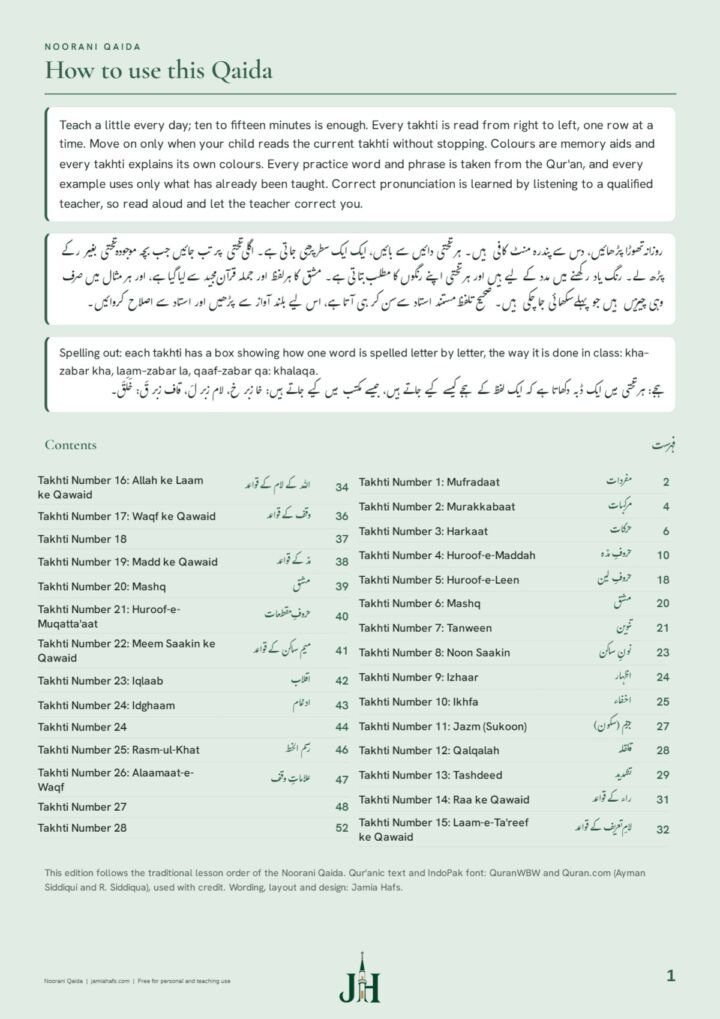 Noorani Qaida (English + Urdu), preview 2
