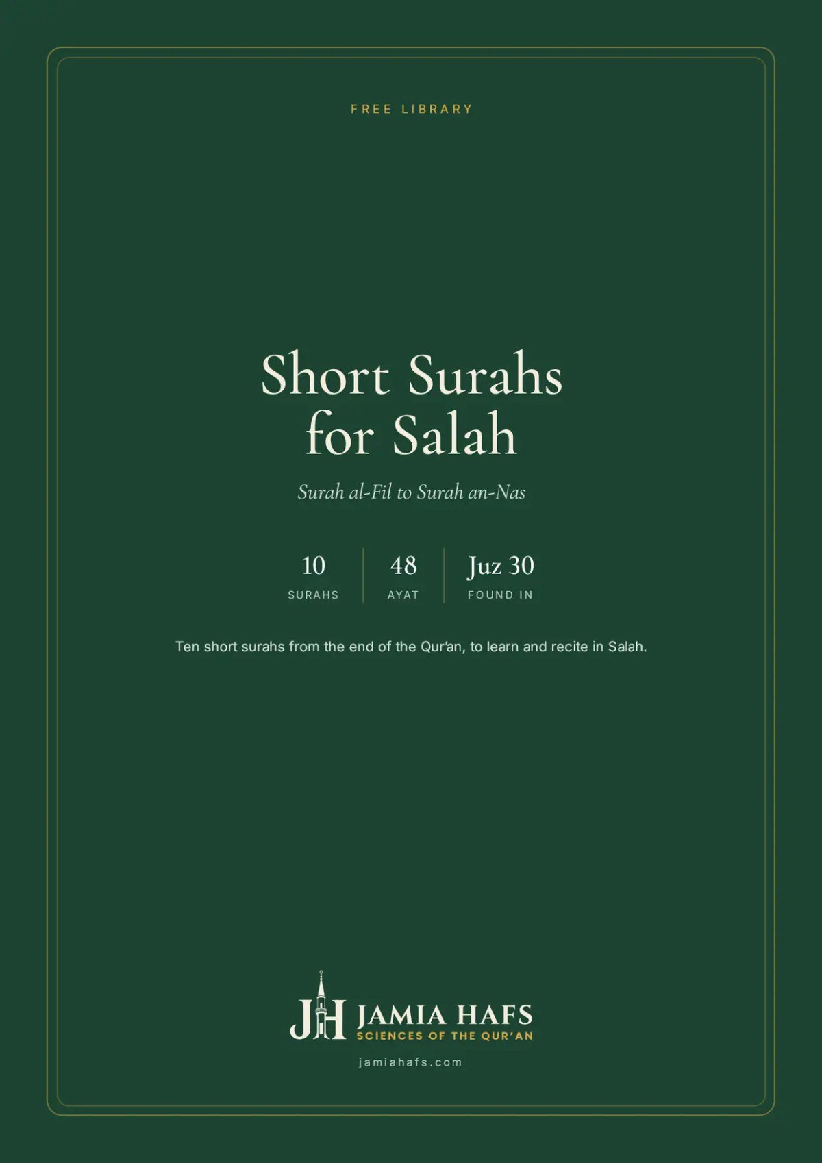 Short Surahs for Salah, preview 1